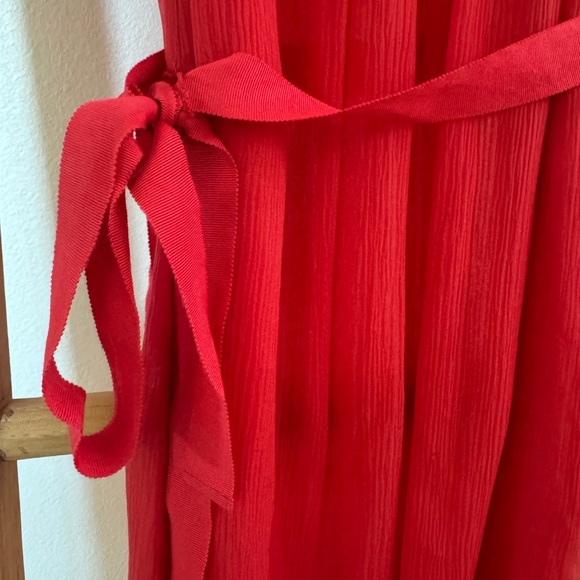 Red Chiffon Ruffle BCBG Max Azaria Dress Small - Picture 5 of 6